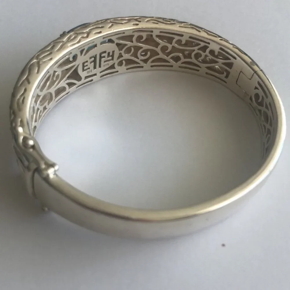 Effy 925 Lagoon Sterling Silver Blue Topaz Bangle, 10.64 TCW